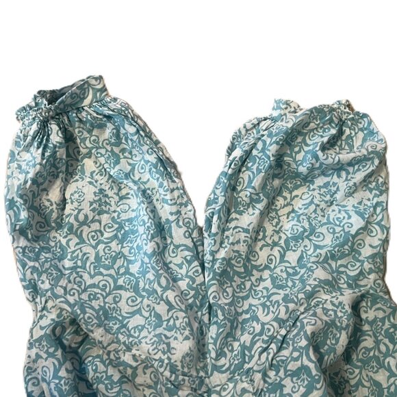 Anthropologie Maeve The Irene Linen Shirt Dress Size X-Large Green White Pocket - Picture 9 of 13